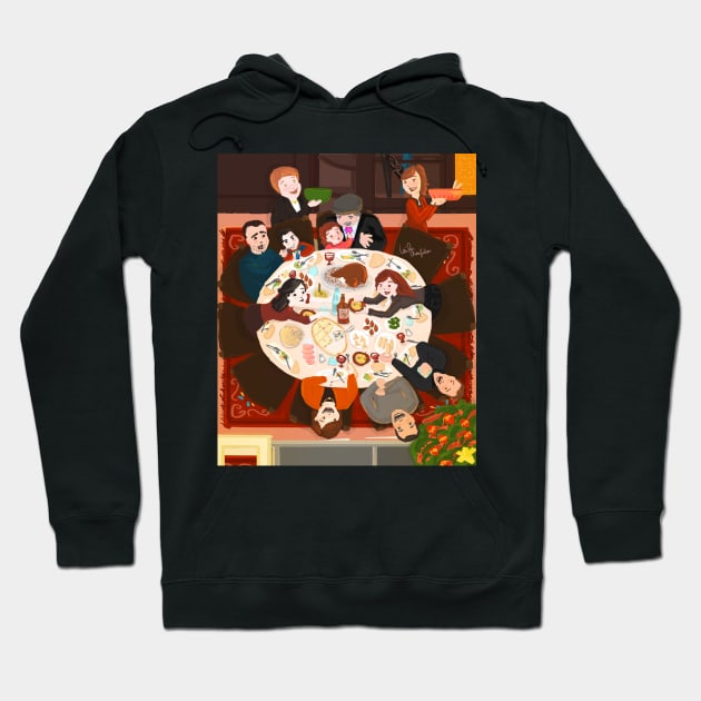 Family Christmas Dinner Hoodie by LeilaCharaf